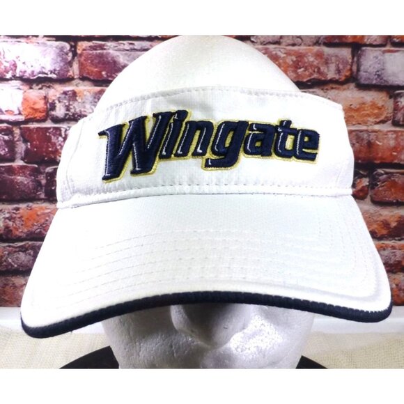 Wingate Embroidered White Sports Visor Hat The Game Adjustable Fit - Picture 1 of 8